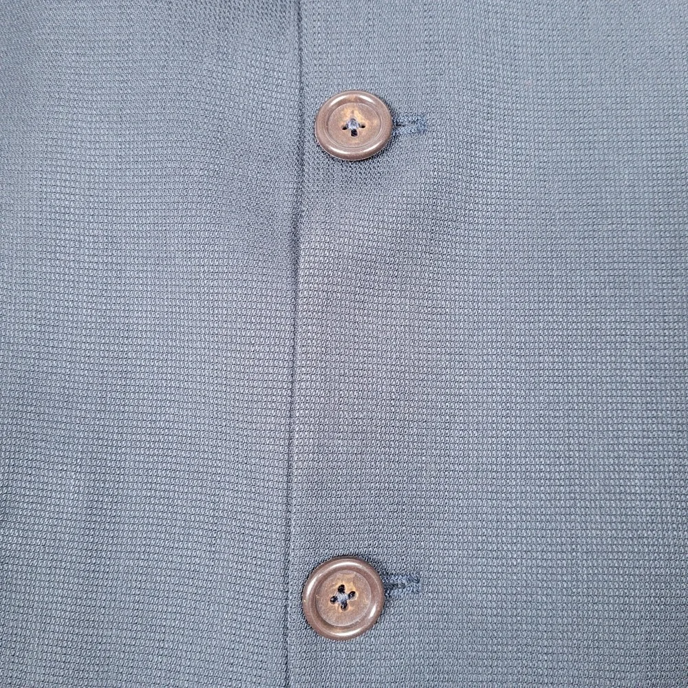 Pronto Uomo 100% Worsted Wool Blazer 40 Tall Blue Black 2 Button Made‎ in Canada